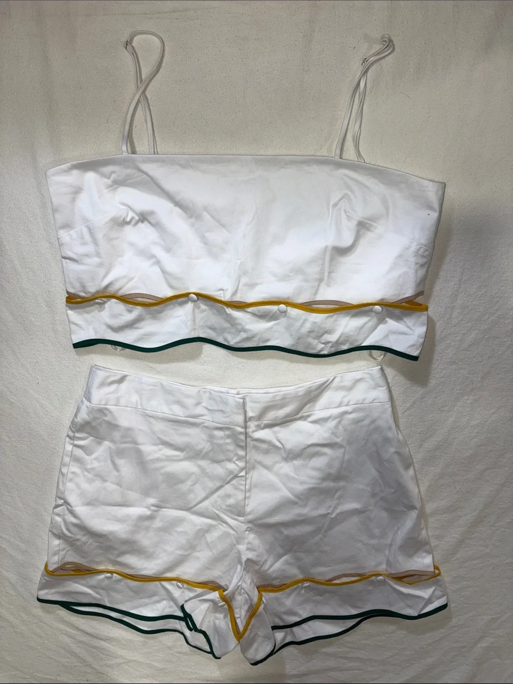 Antonio Melani x The Nat Note Scalloped Top & Shorts Set - Size 14